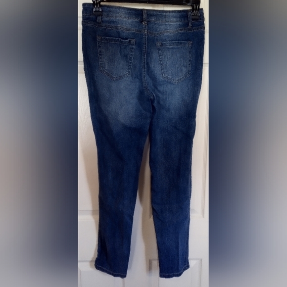 CATO Premium Denim Jeans, Sz 10, Distressed with patchwork, skinny jeans - Picture 2 of 8